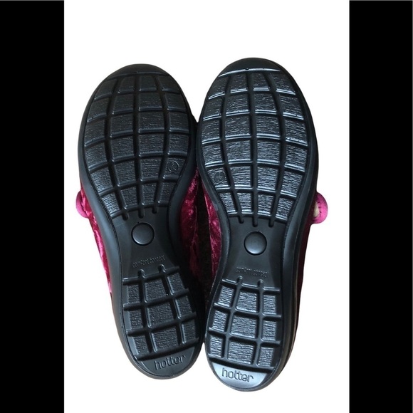 Hotter THYME Ruby Pink Crushed Velvet Wrapped Slipper Sz. 6 NWOT Lounge Luxury - Picture 5 of 6